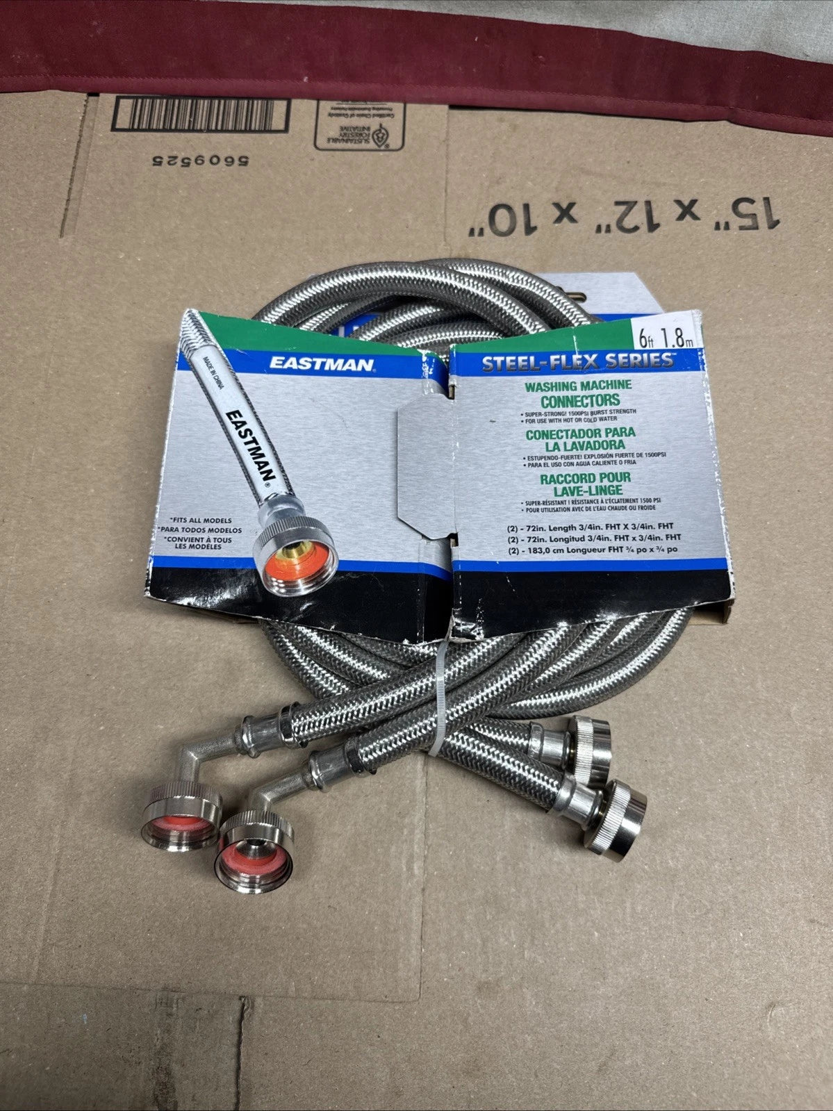 Heavy-Duty 6ft Braided Stainless Steel Washing Machine Hoses
