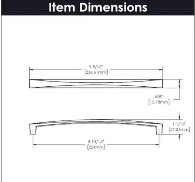 5pk Crest Collection 8-13/16 in  Center to Center Satin Nickel Bar Cabinet OB