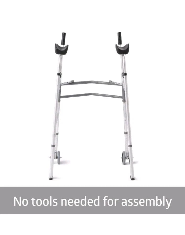 NEW Medline Upright Forearm Armrest Stability Walker 5” Dual Wheels Height. OB