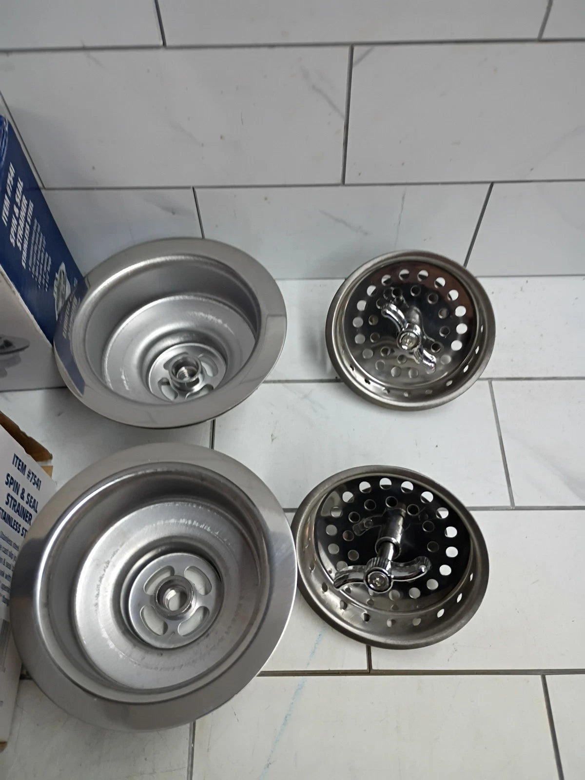 2pk Everflow Kitchen Sink Stainless Steel Drain Assembly Strainer Basket Stopper