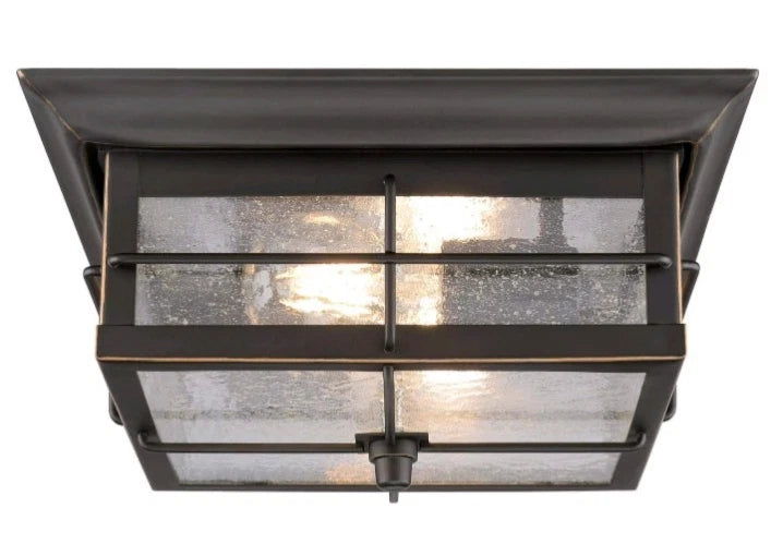 Westinghouse 6578400 Orwell 2-Light Bronze Outdoor Flush Mount Clear Glass OB