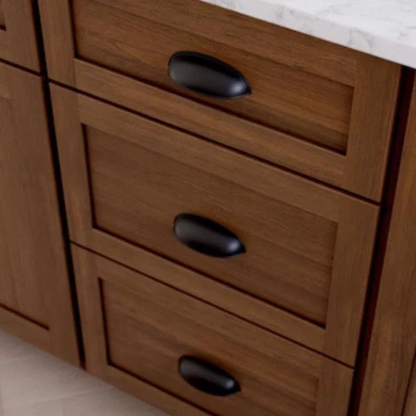 12PK Allen+Roth 2-1/2in Or 3in Wellington Matte Black Dual Mount Oval CupDrawer