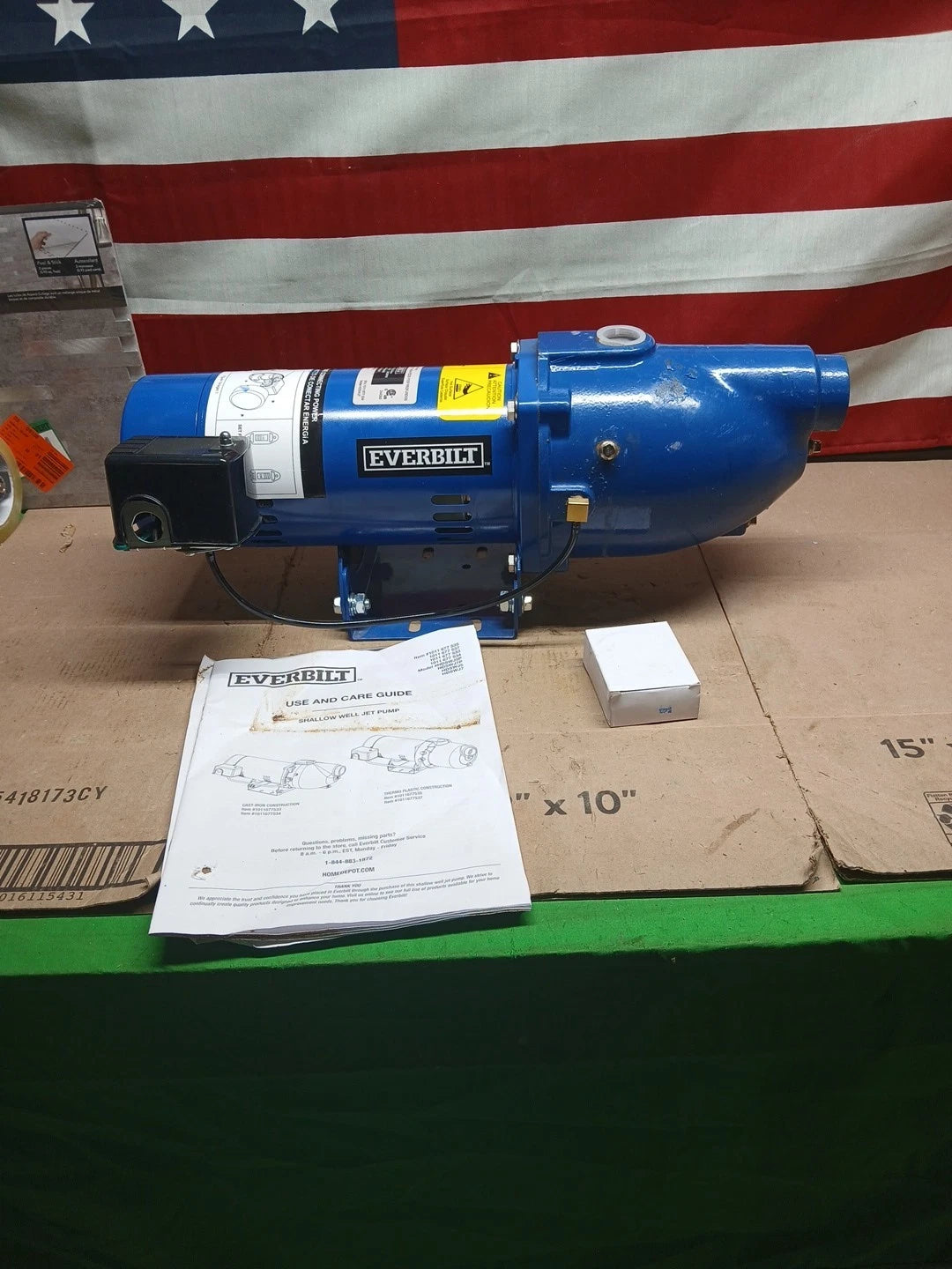 Everbilt 3/4 HP Cast Iron Shallow Well Jet Pump HDSWJ7 as is, For Parts