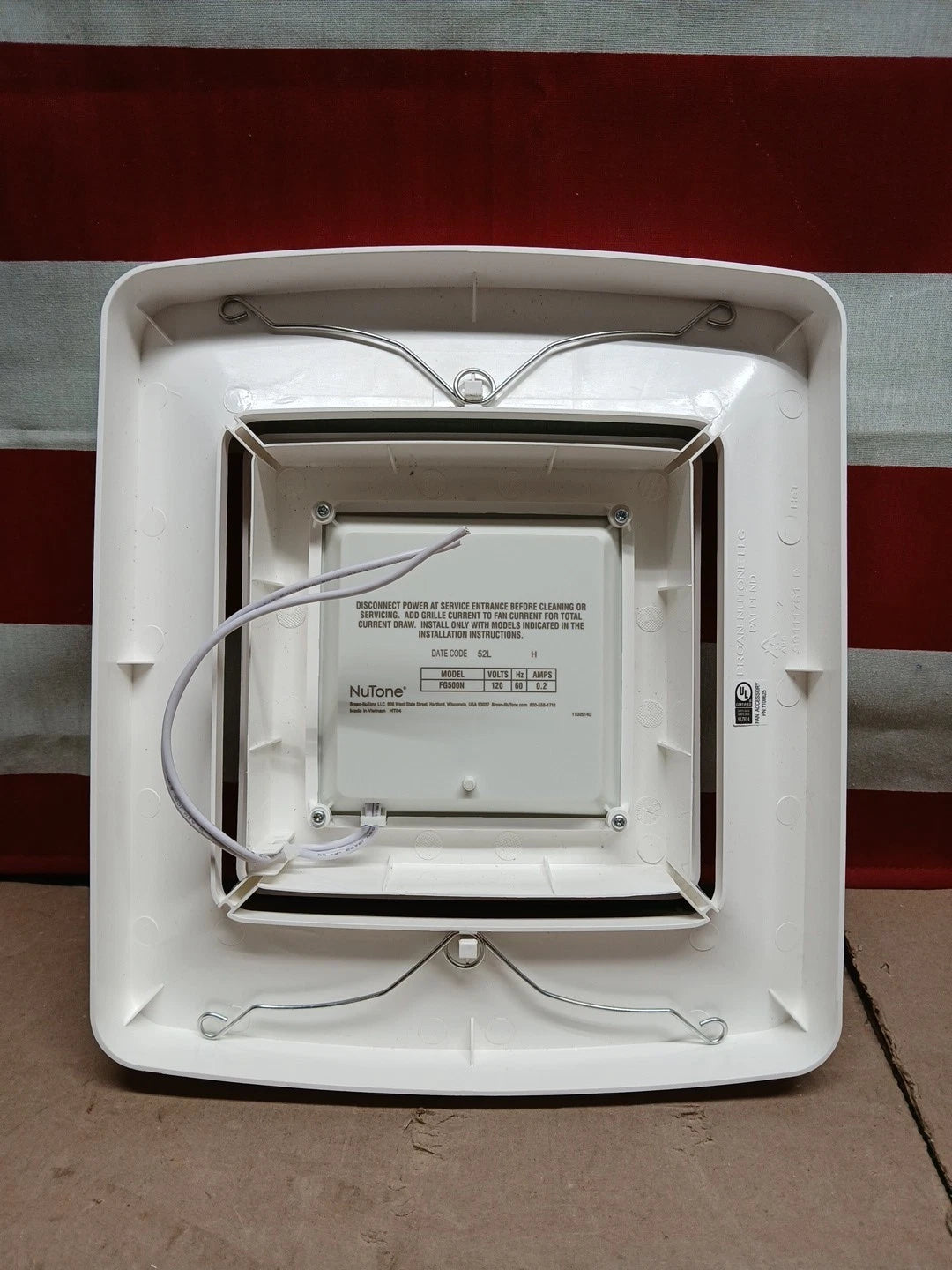 Broan NuTone FG500N LED Grille Upgrade For Bathroom Ventilation Fans