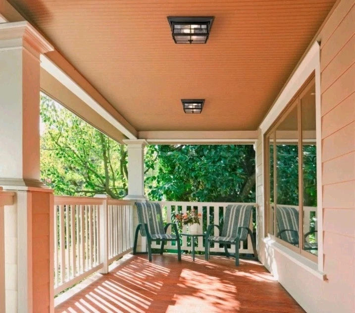 Westinghouse 6578400 Orwell 2 Light Outdoor Flush Mount Fixture ORB&Glass OB