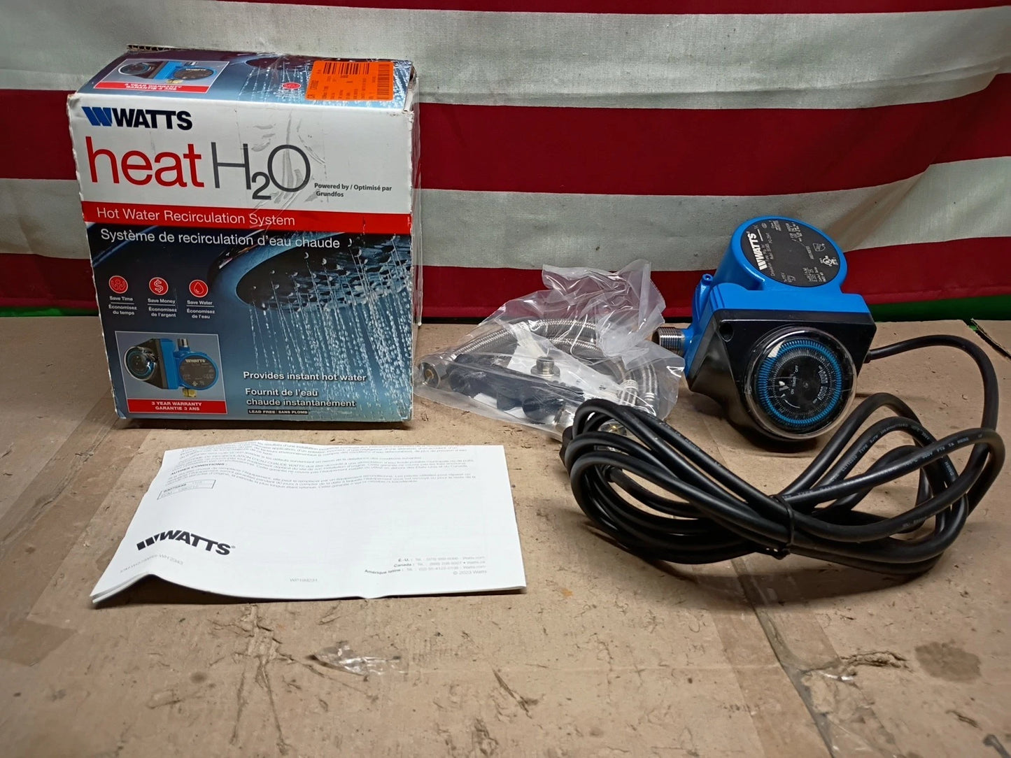 Watts HWRS-WH 0955805 Hot Water Recirculation System heat H2O Programmable Timer