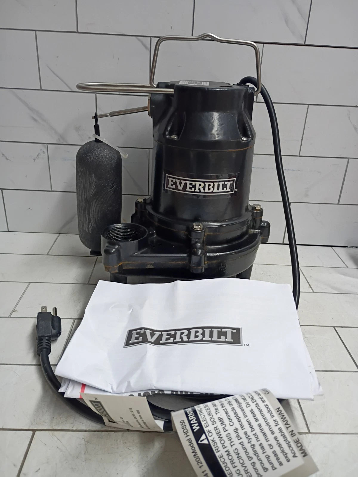 Everbilt HDS50 1/2 HP Cast Iron Sump Pump Used, Read Description