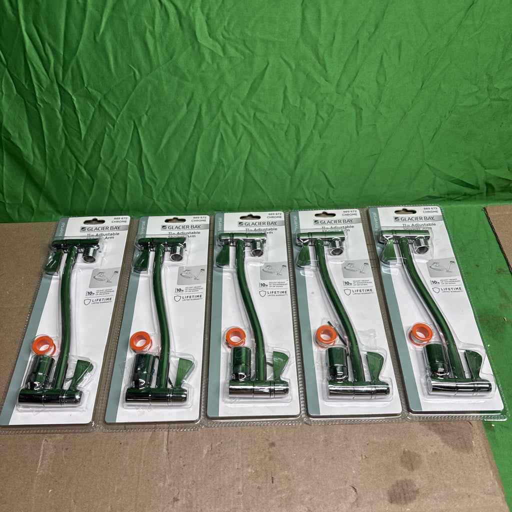 LOT OF 5 Glacier Bay 11in Adjustable Shower Arm Chrome #889 672