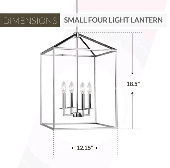 Generation Lighting 4-Light Perryton Pendant Light Fixture Chrome 5215004-05 OB