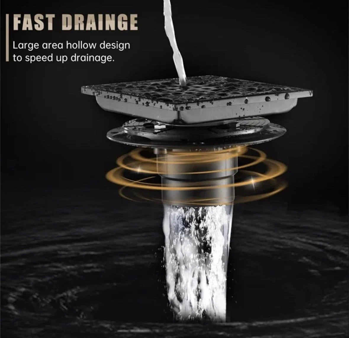 Shower Floor Drain with Flange,Quadrato Pattern Grate Removable 6 Inch Square...