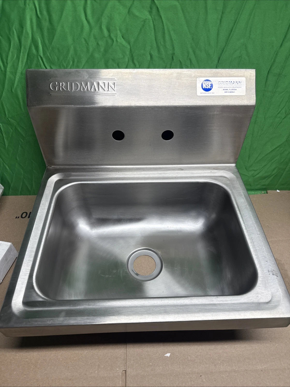 Stainless Steel Wall Mount Hand Wash Basin NSF Certified 17x15 with Gooseneck...