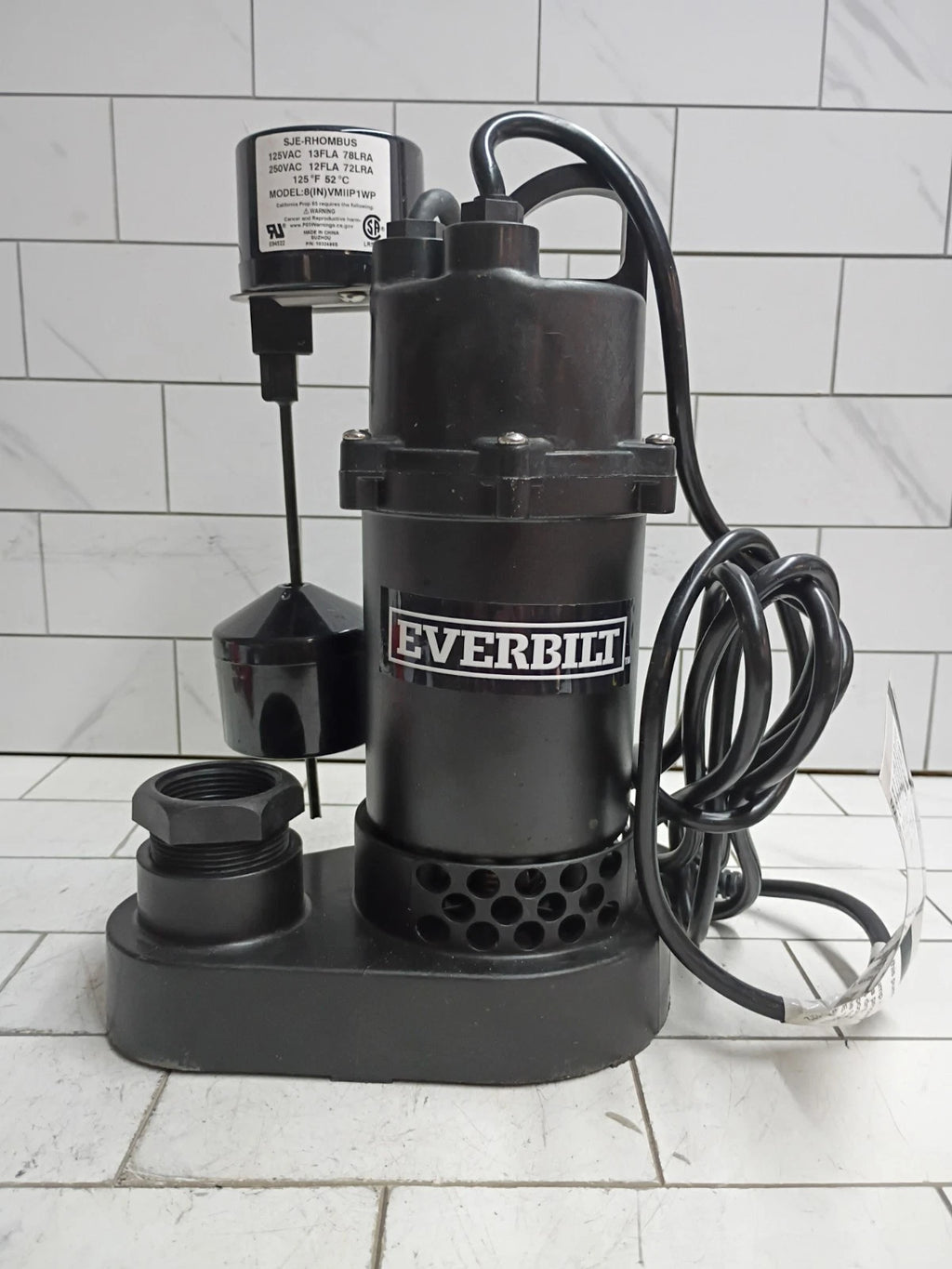 Everbilt HDSP50V 1/2 HP submersible Aluminum Vertical Float Switch Sump Pump OB