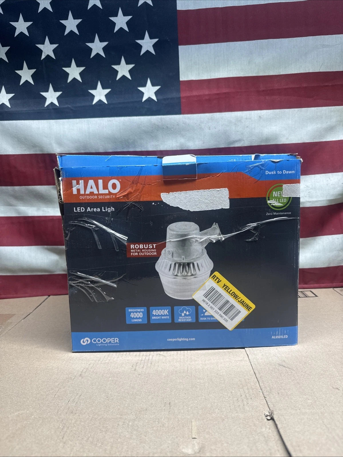 HALO AL 65-Watt Equivalent Integrated LED Metallic Dusk to Dawn Area Light 4000K