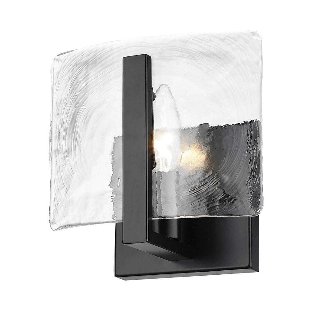 Golden Lighting 3164-1W HWG Aenon 7" Tall Bathroom Sconce - Black.