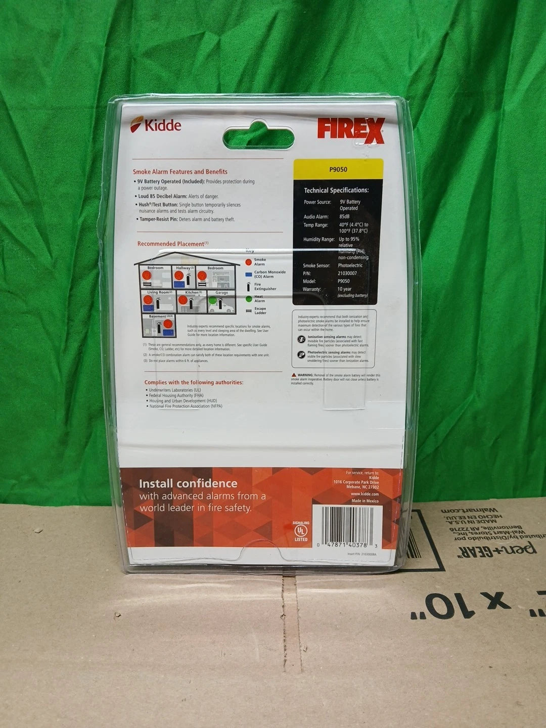 Kidde Battery Operated Smoke Alarm Photoelectric Sensor/P9050