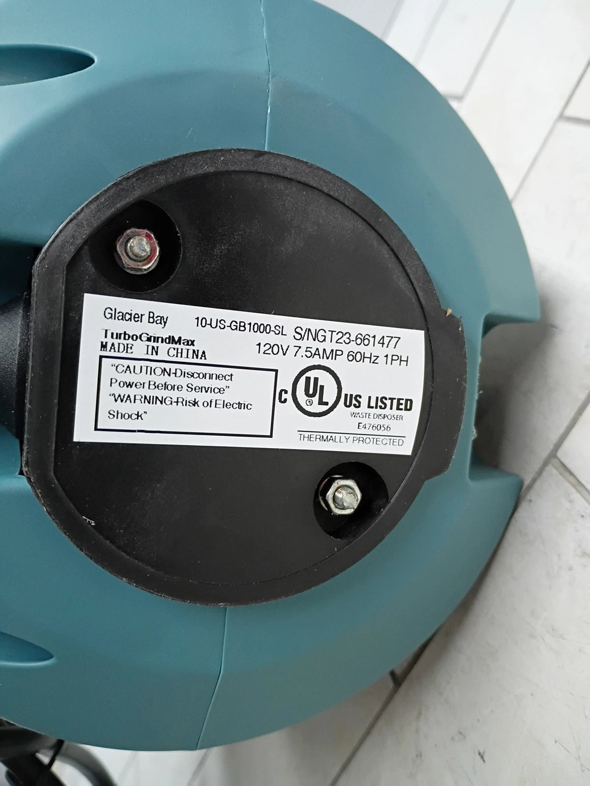 Glacier Bay GB1000 Turbo Grind 1/2hp Garbage Disposal Open Box NO PUNCHOUT Read
