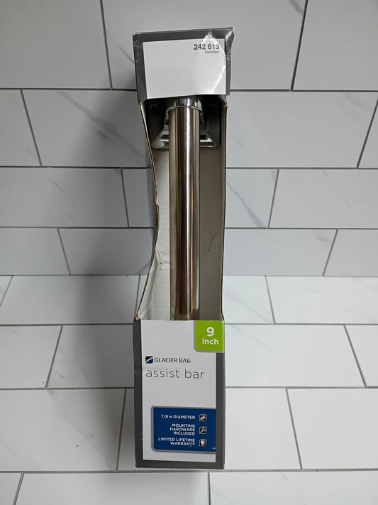 Glacier Bay 9 in. x 7/8 in. Exposed Screw Assist Bar in Chrome