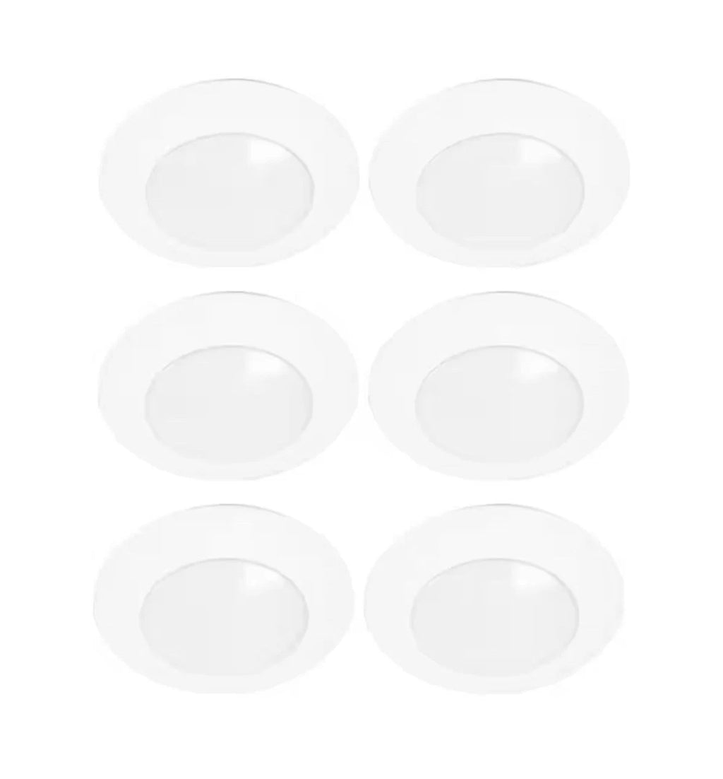 6-pack of Halo HLC 6 in. 3000K White Integrated LED Recessed Light Trims'