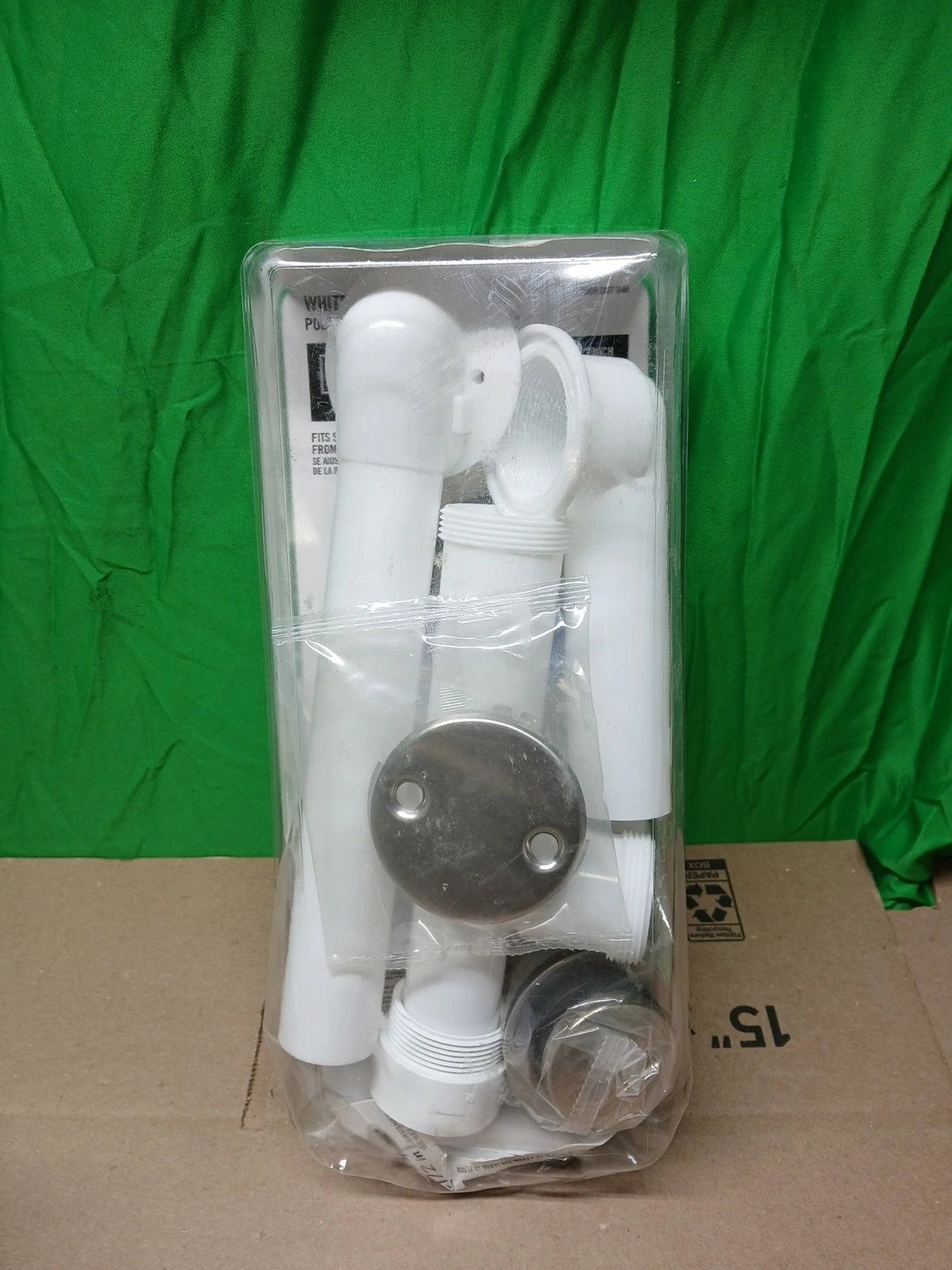 LOT OF 4 Everbilt Trip Lever 1-1/2 in Brushed Nickel Trim White PolyPropylene