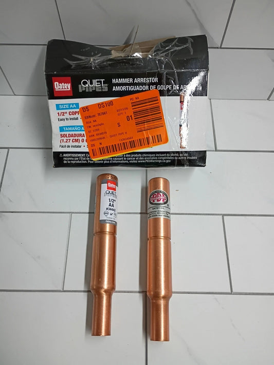2Pk Oatey 34442 : 1/2" Male Quiet Pipes SWT/Press AA Straight Hammer Arrestor