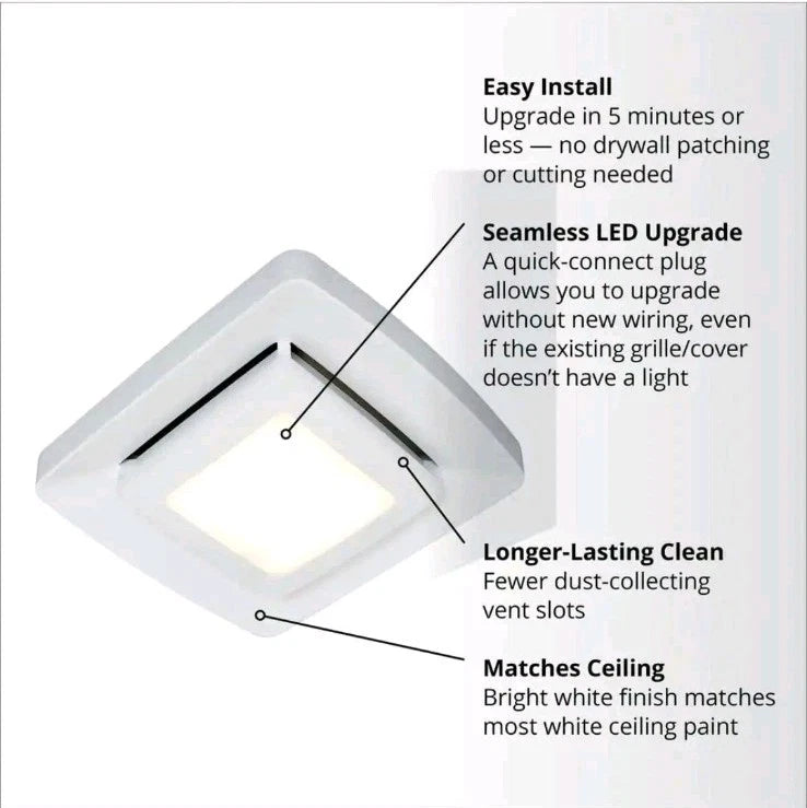 Broan NuTone Bathroom Fan Replacement Cover with Light FG500N in White