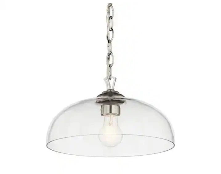 Kichler Gineva 1-Light Pendant with Clear Glass in Brushed Nickel Open Box