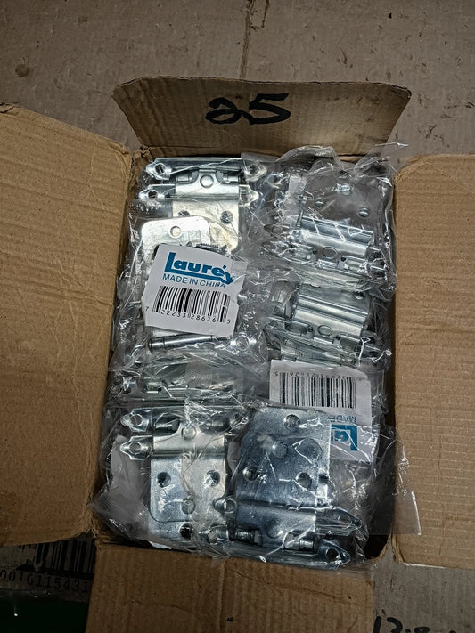 25PK Laurey Chrome 3/8" Self Closing Inset Hinges 2/Pack Silver 28626
