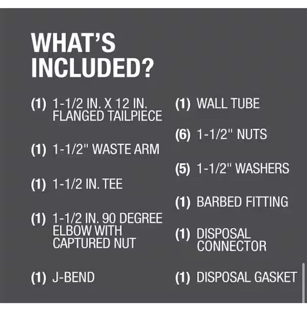 5-PACK PF WaterWorks PF0989 Garbage Disposal Installation Kit, Tubular PVC White