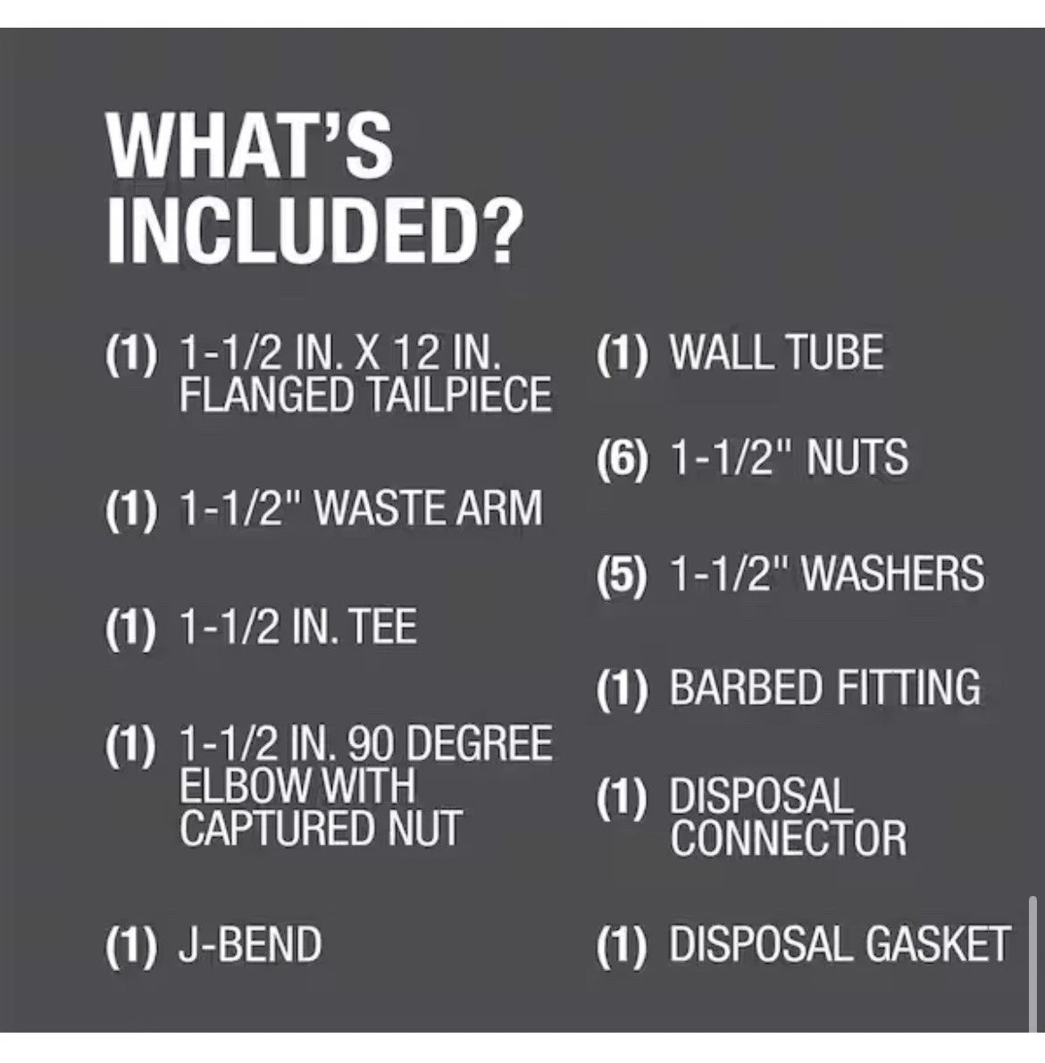 5-PACK PF WaterWorks PF0989 Garbage Disposal Installation Kit, Tubular PVC White