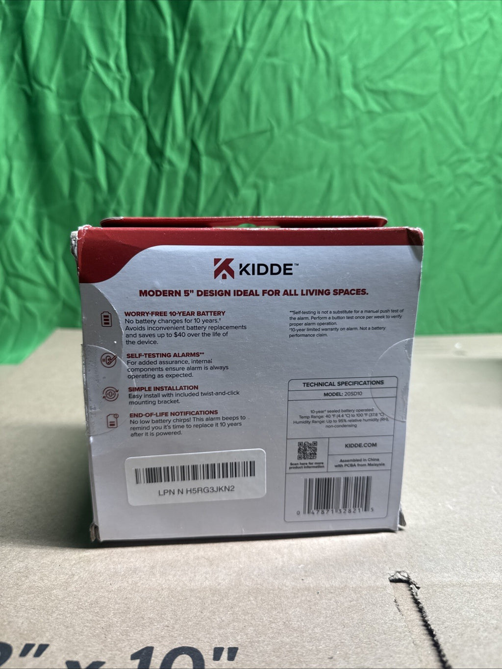 2 PACK Kidde Smoke Detector 10-Year Battery Powered LED Warning Light 20SD10.