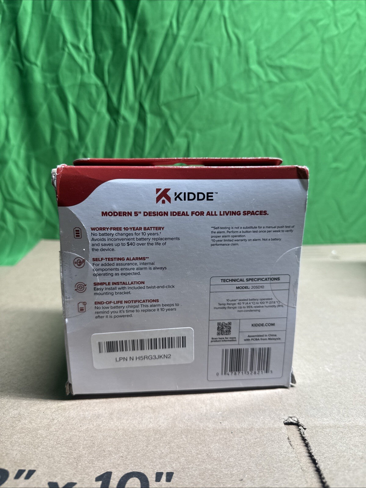 2 PACK Kidde Smoke Detector 10-Year Battery Powered LED Warning Light 20SD10.