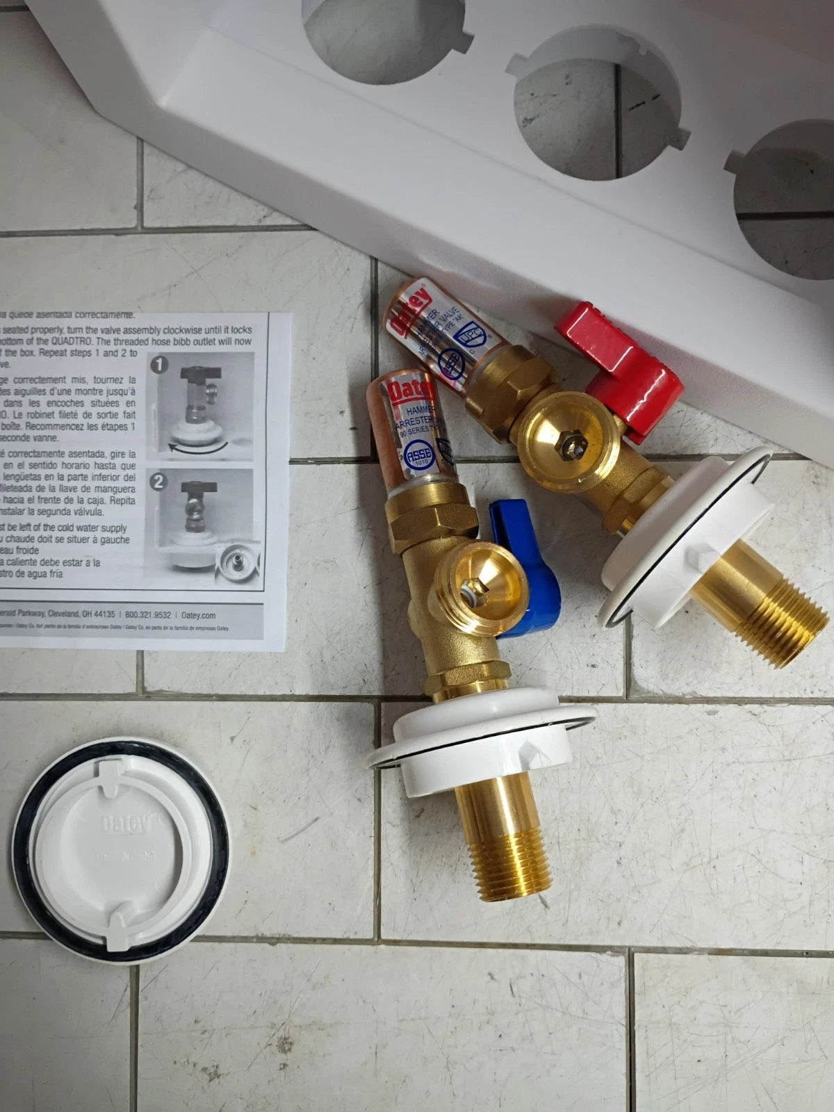 Sweat Connection Washing Machine Outlet Box Water Hammer Arresters 1/4" Turn/ OB