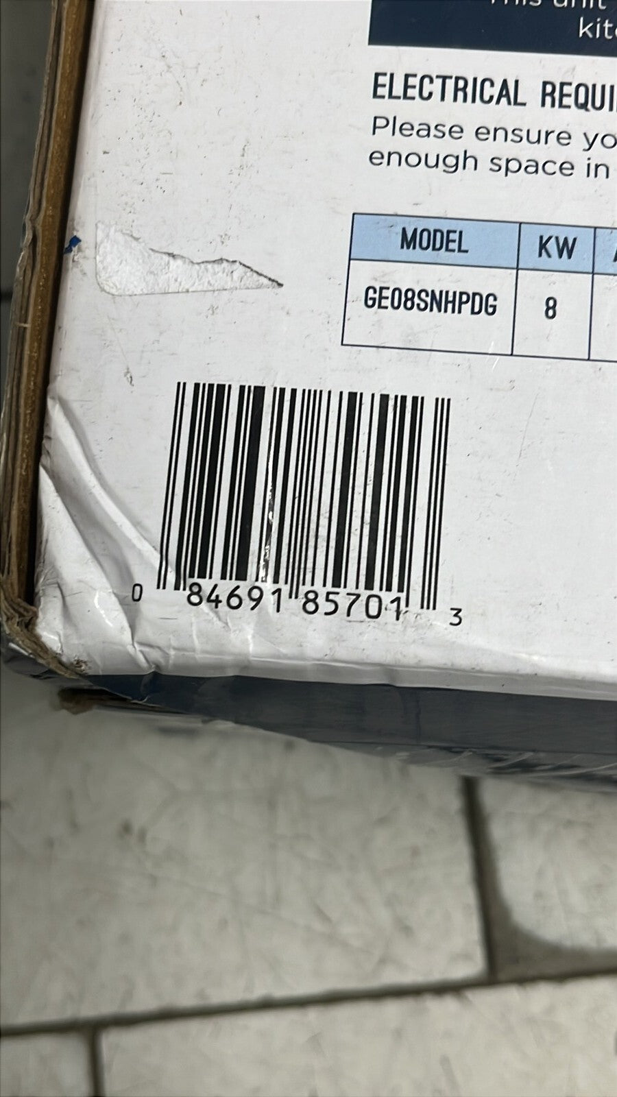 GE Tankless Water Heater 8.0 KW Point Of Use up to 1.7 GPM | GE08SNLPDG Open Box