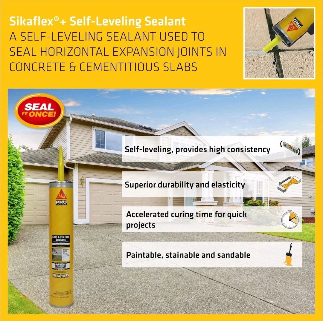 2pck Sikaflex Self Leveling Sealant Gray polyurethane with an accelerated curing