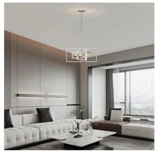 5-Light Modern Brushed Nickel Chandelier 22" Semi Flush Mount Ceiling Light...