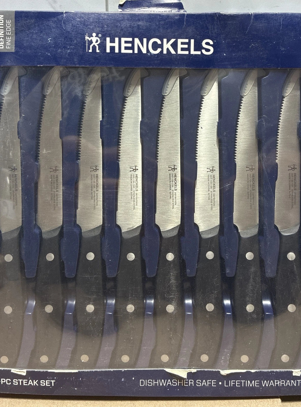 Henckels 8 Piece Steak Knife Set 4.5" Triple Rivet Stainless Steel Blade OB