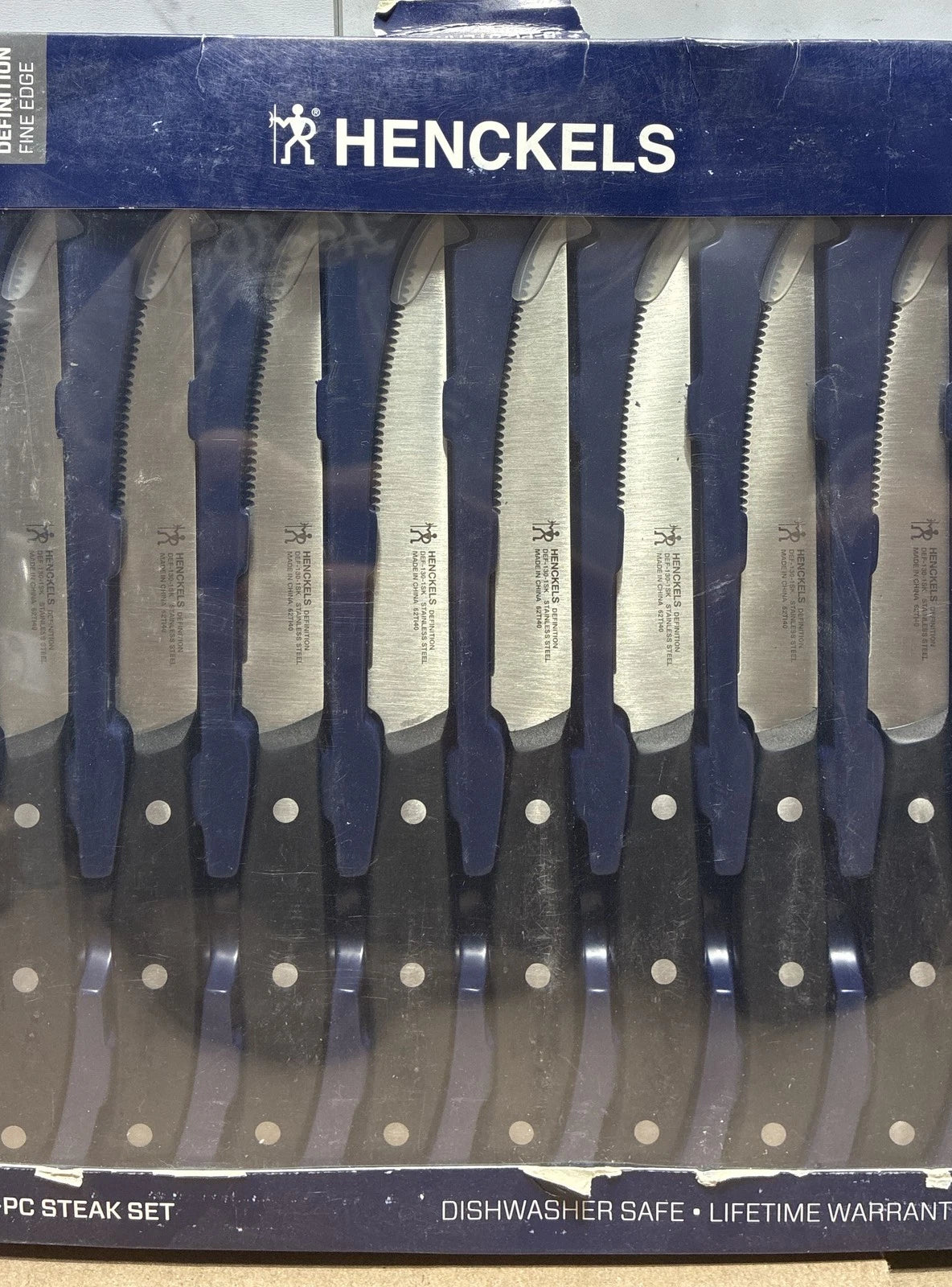 Henckels 8 Piece Steak Knife Set 4.5" Triple Rivet Stainless Steel Blade OB
