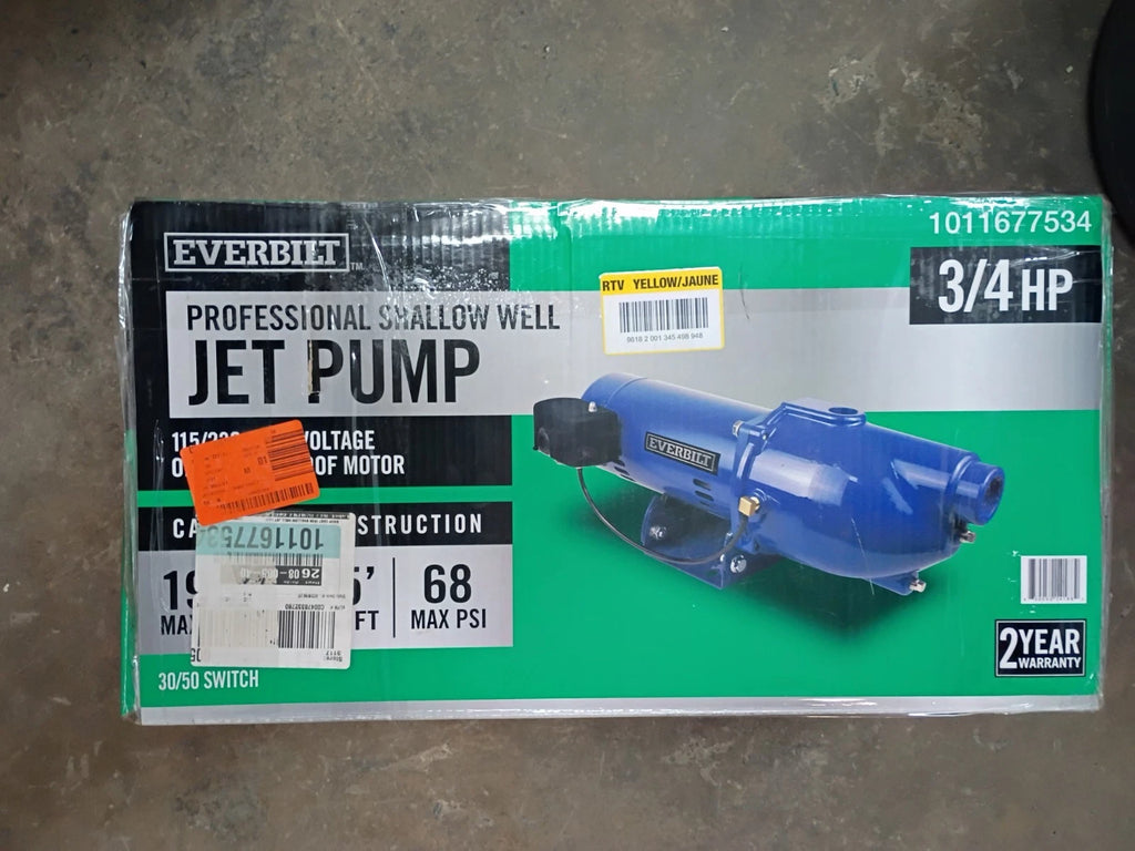 Everbilt HDSWJ 3/4 HP Cast Iron Shallow Well Jet Pump *For Parts *