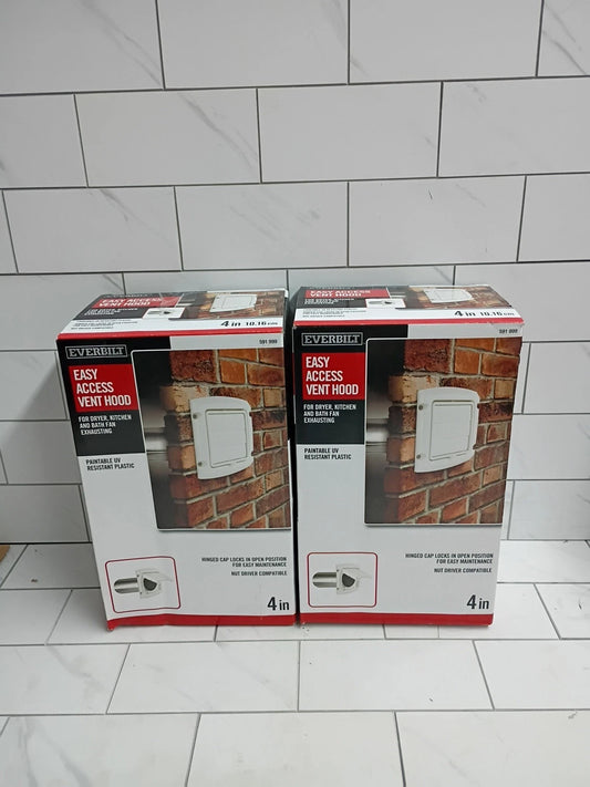 2pk Everbilt Easy Access 4" Vent Hood. BHLH4WHD White NEW Open Box 591-999