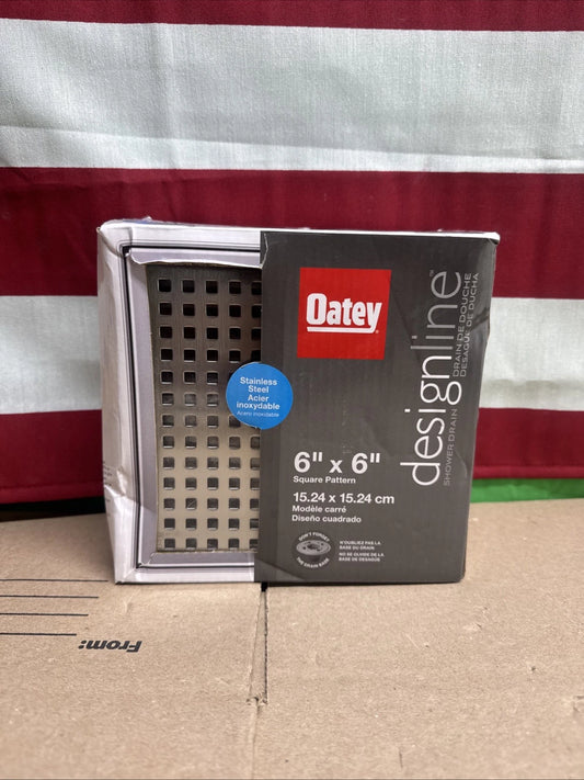 Oatey Designline 6"x 6" Square Shower Drain Stainless Steel SQUARE DESIGN