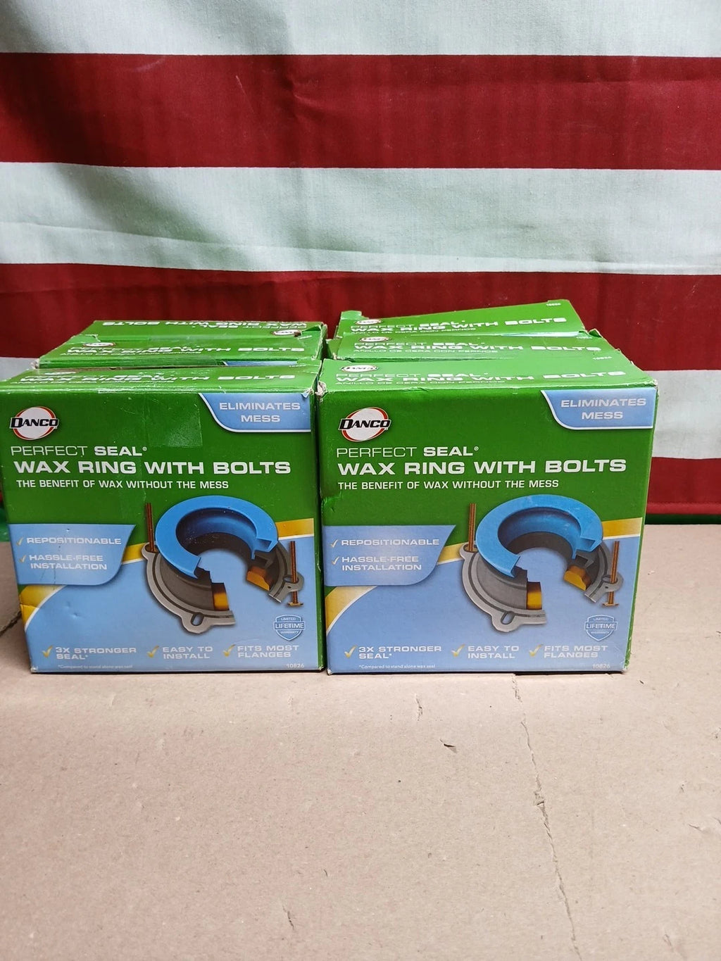 6pc Perfect Seal Toilet WaxRing Fits All Bolts Rubber Gaskets Toilet Install Kit