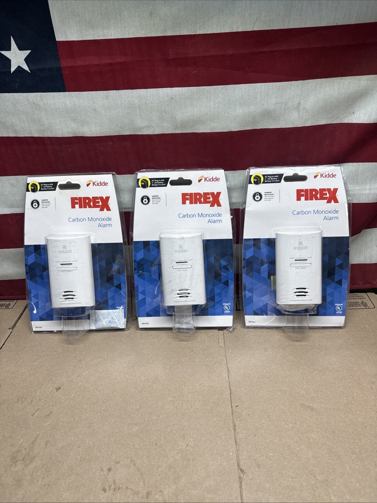 3-Pack Kidde 21027451 Plug In Carbon Monoxide Alarm with Battery Back-Up New