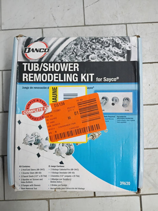 Danco 39620 Tub/Shower 3-Handle Remodeling Trim Kit in Chrome for Sayco Open Box