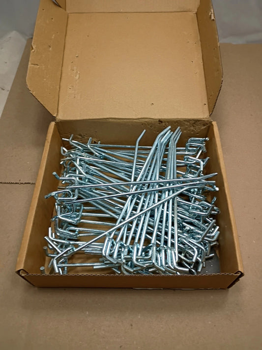 50 PACK NEIKO 53102A 6” PEGBOARD HOOK ORGANIZER KIT, HANGING HOOKS - SILVER