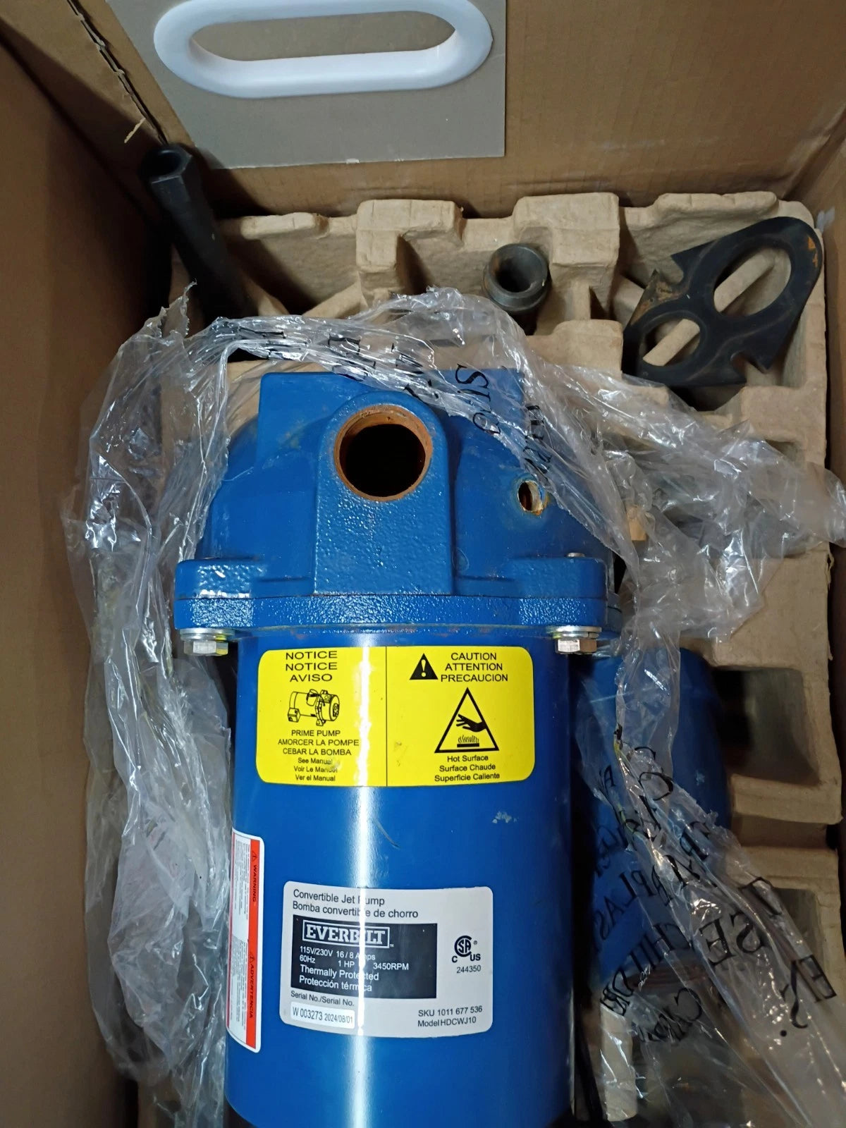 Everbilt 1 HP Professional Convertible Jet Pump. Read Description*PARTS ONLY*
