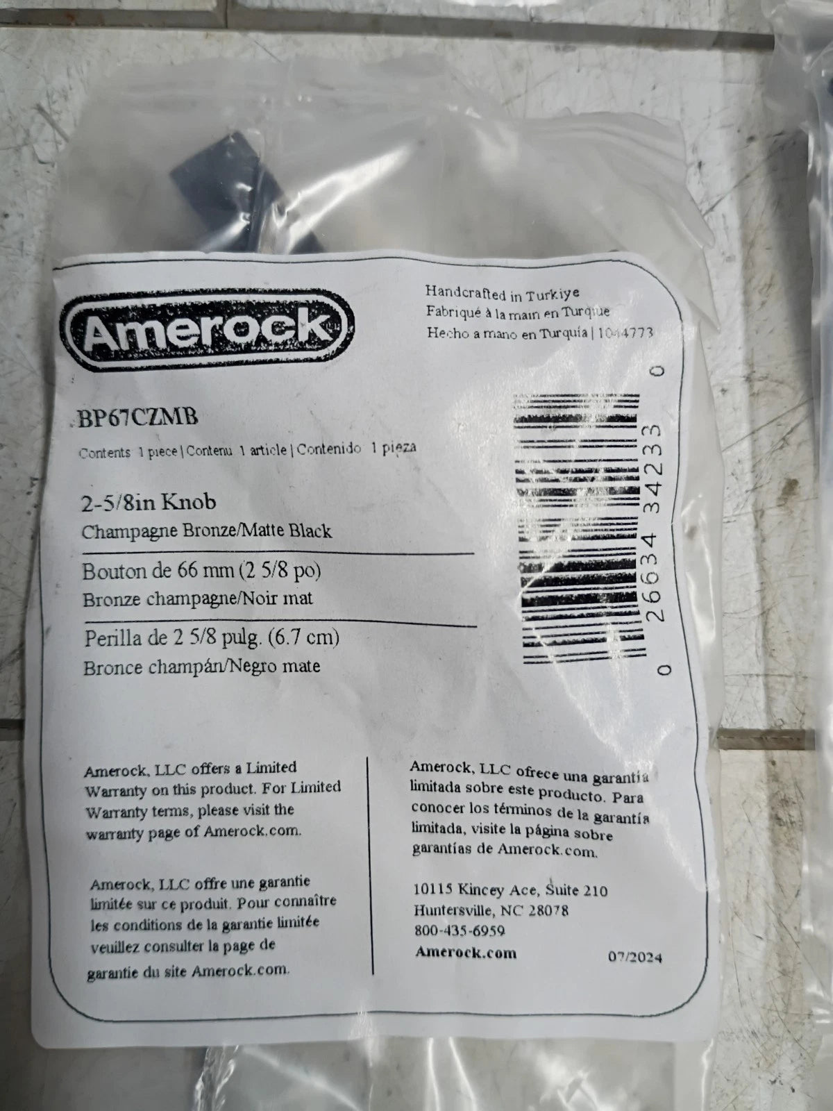 15pk Amerock BP67CZMB Urbanite 1/2" Knob - Champ. Bronze/Matte Black" New
