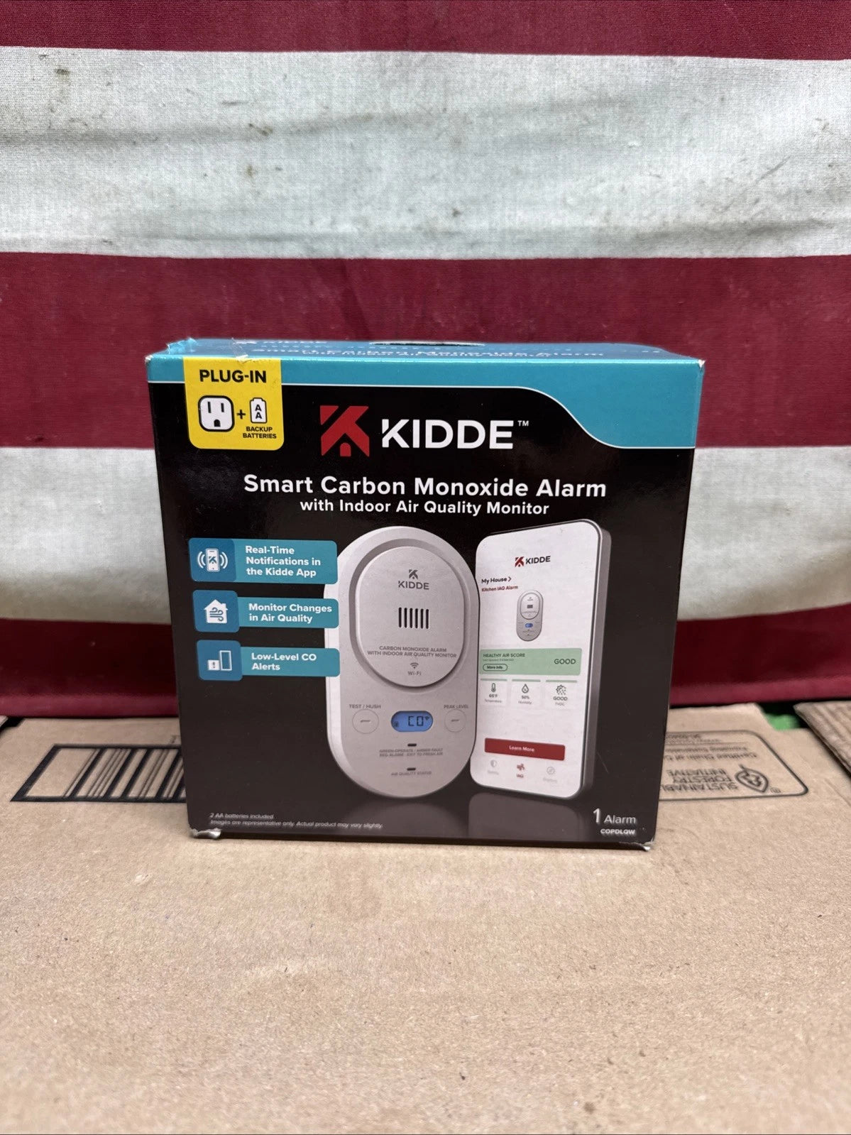 Kidde Smart Carbon Monoxide Alarm WiFi Indoor Air Quality Monitor Plug-In NEW