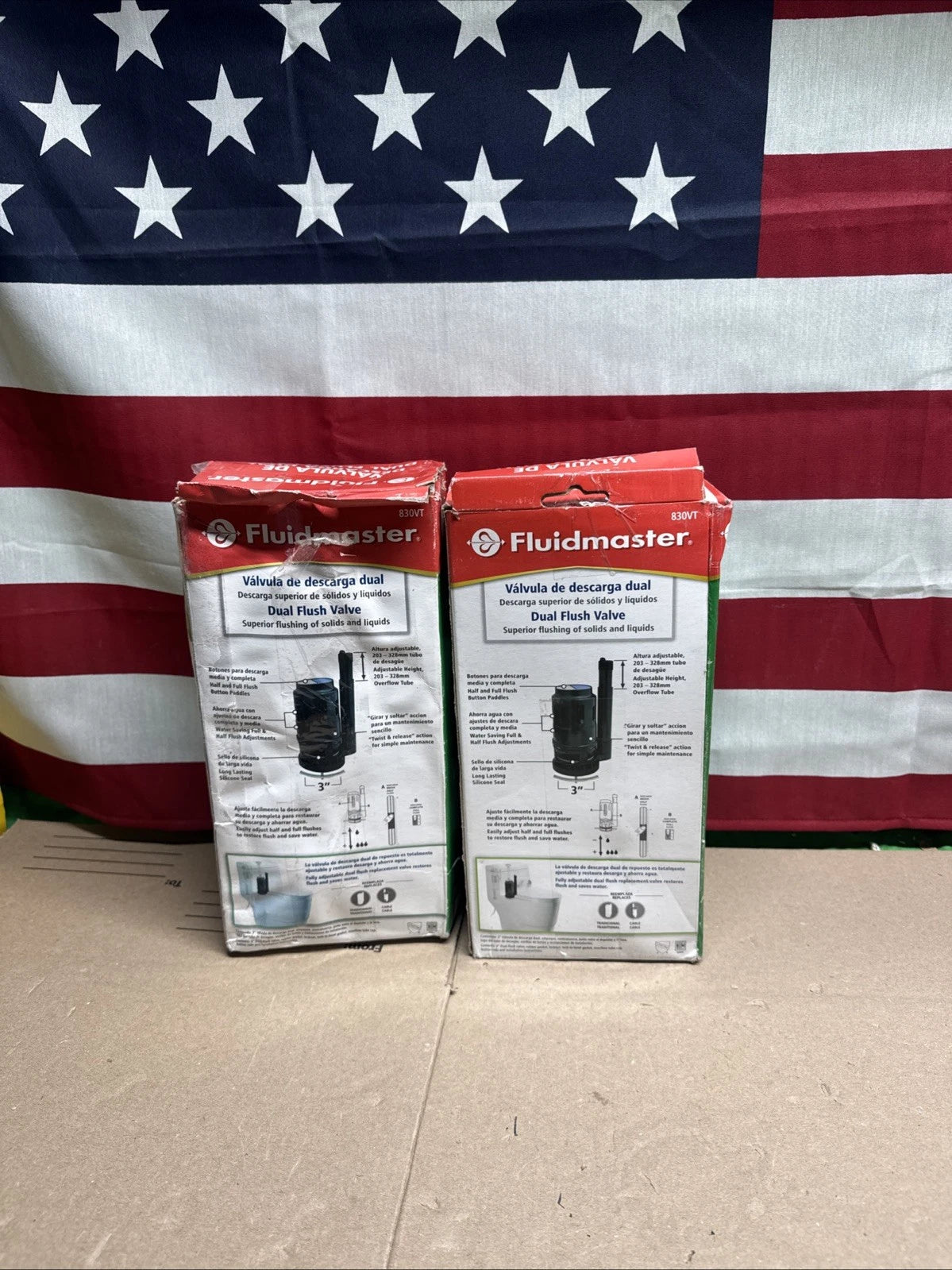 2PK Fluidmaster Replacement 3 in. Dual Flush Valve for Toilets (1-Piece) OPENBOX