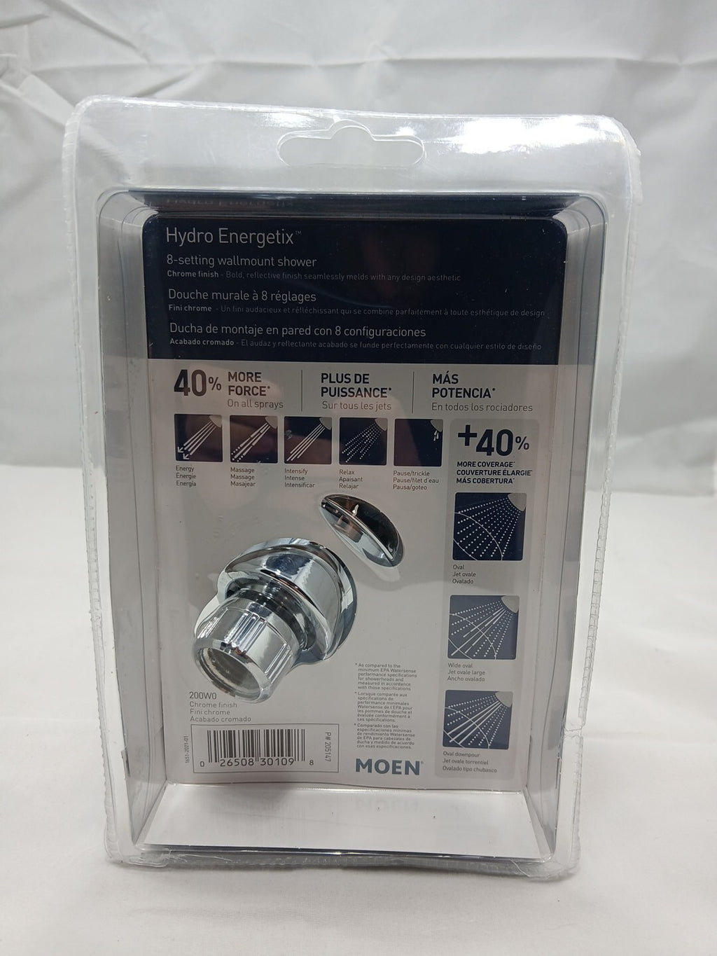 MOEN 200W0 Hydro Energetix 8-Spray 5" Showerhead 200W0 New