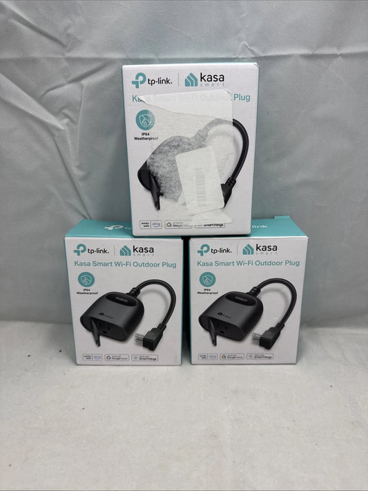3PK Kasa Outdoor Smart Plug, Wi-Fi Outlet Timer, Works with Alexa & Google KP401